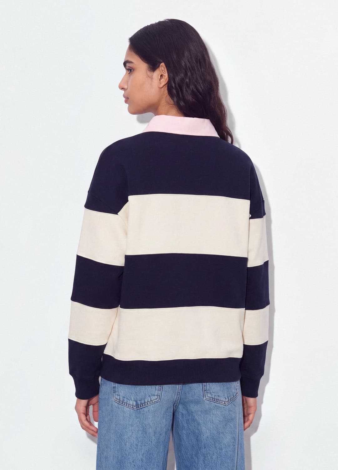 Felpa A Righe Marrone In Misto Cotone Con Colletto Relaxed Fit | OVS Felpa A Righe Marrone In Misto Cotone Con Colletto Relaxed Fit - 9 | OVS