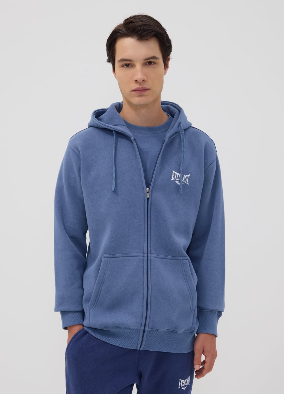 Felpa Blu Con Cappuccio In Misto Cotone Con Logo | OVS Felpa Blu Con Cappuccio In Misto Cotone Con Logo - 0 | OVS