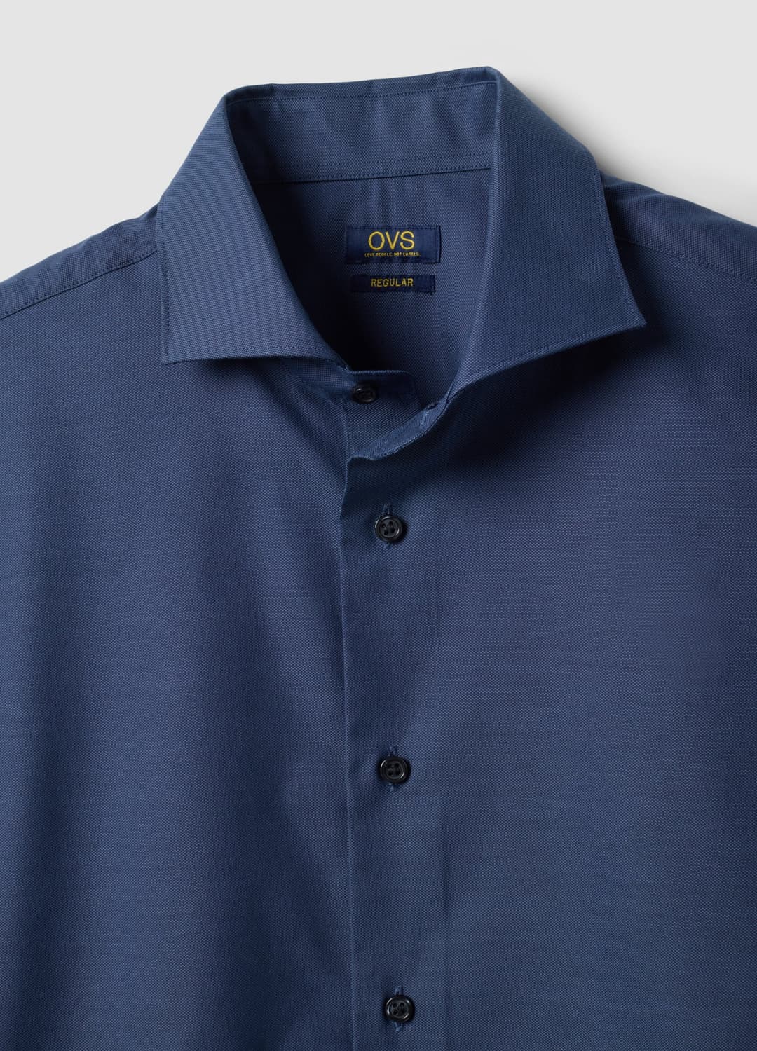 Camicia Blu In Puro Cotone Con Collo Francese Regular Fit Easy Iron | OVS Camicia Blu In Puro Cotone Con Collo Francese Regular Fit Easy Iron - 6 | OVS