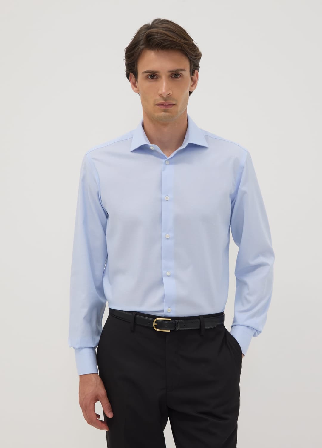 Camicia Azzurra In Puro Cotone Con Colletto Classico Slim Fit No Iron | OVS Camicia Azzurra In Puro Cotone Con Colletto Classico Slim Fit No Iron - 0 | OVS