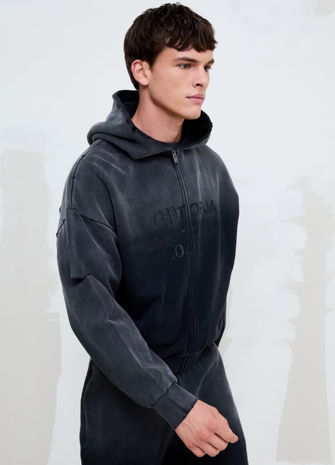 Full-zip Hoodie Sunfaded Black | OVS Full-zip Hoodie Sunfaded Black - 1 | OVS