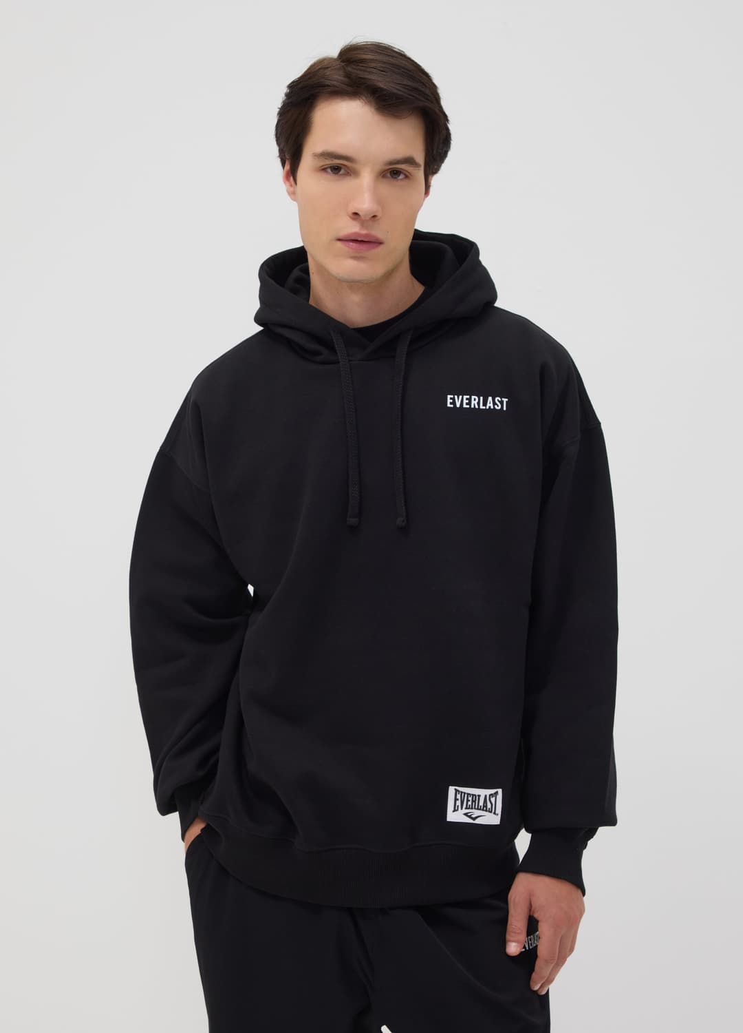 Felpa Nera Con Cappuccio In Misto Cotone Con Logo | OVS Felpa Nera Con Cappuccio In Misto Cotone Con Logo - 2 | OVS