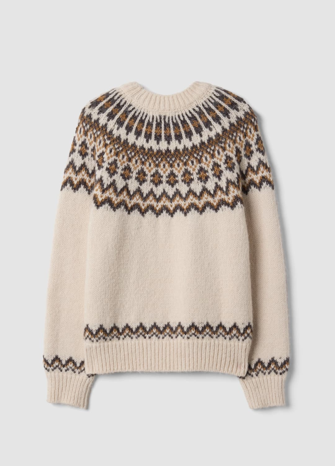 Beiger Jacquard-pullover Mit Stehkragen | OVS Beiger Jacquard-pullover Mit Stehkragen - 6 | OVS