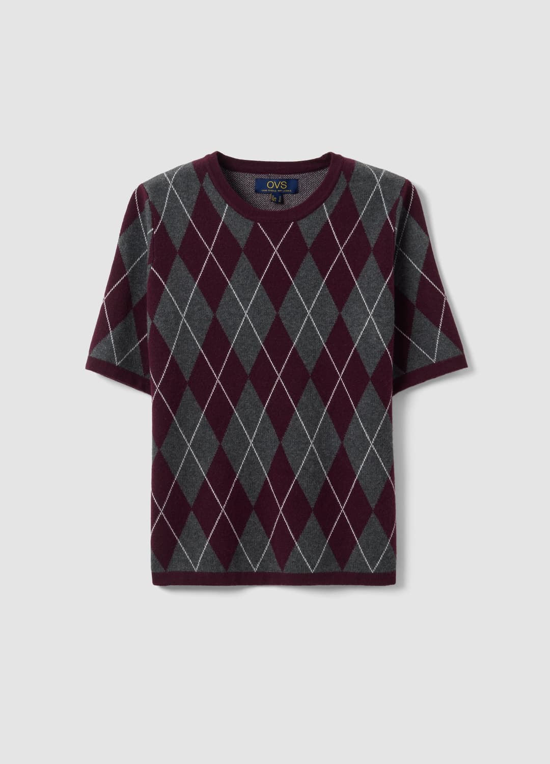 Mehrfarbiger Pullover Mit Rautenmuster Und Rundhals | OVS Mehrfarbiger Pullover Mit Rautenmuster Und Rundhals - 4 | OVS