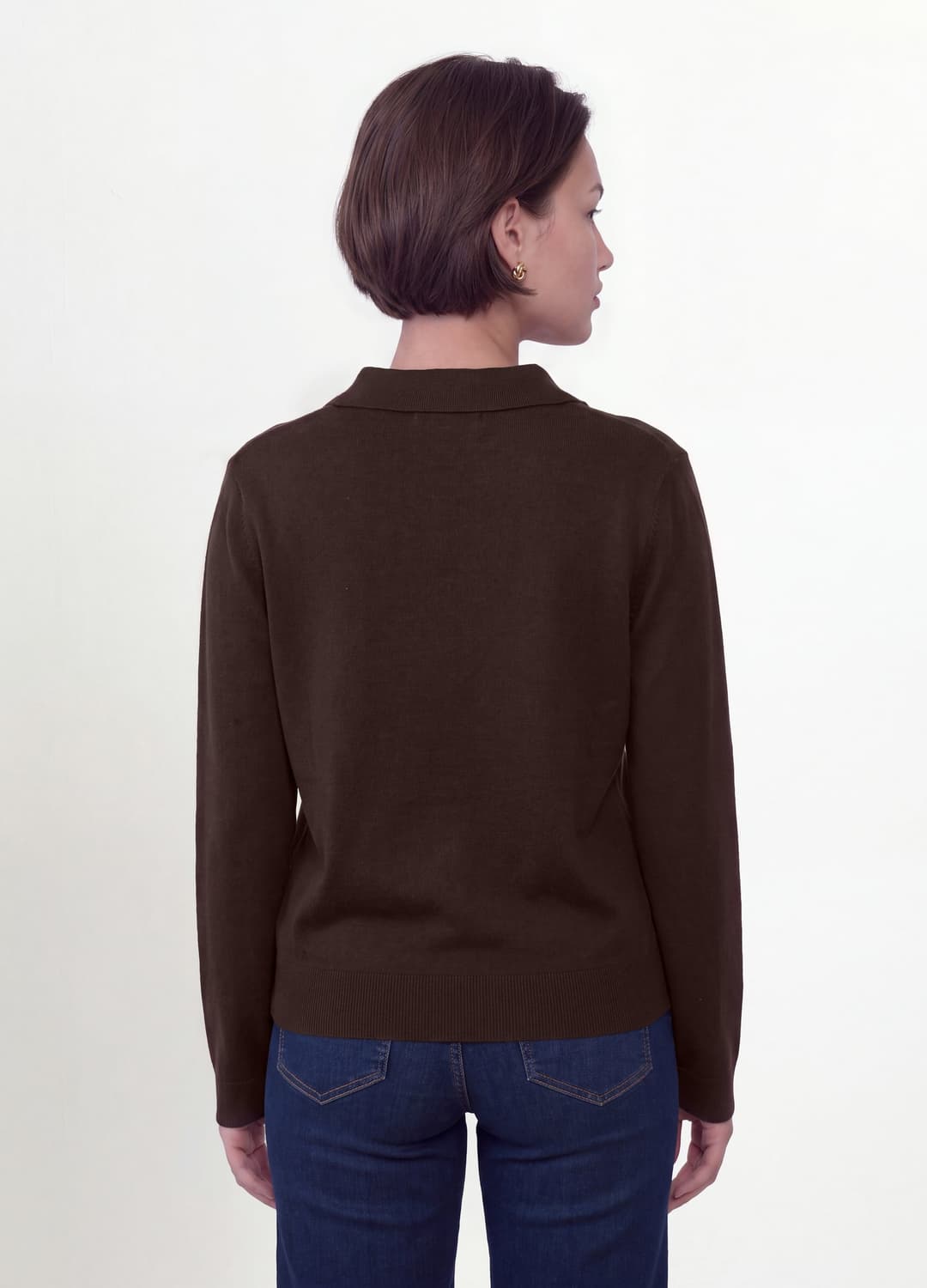 Brauner Pullover Aus Viskosemix Mit Polokragen Und Oversize-fit | OVS Brauner Pullover Aus Viskosemix Mit Polokragen Und Oversize-fit - 3 | OVS