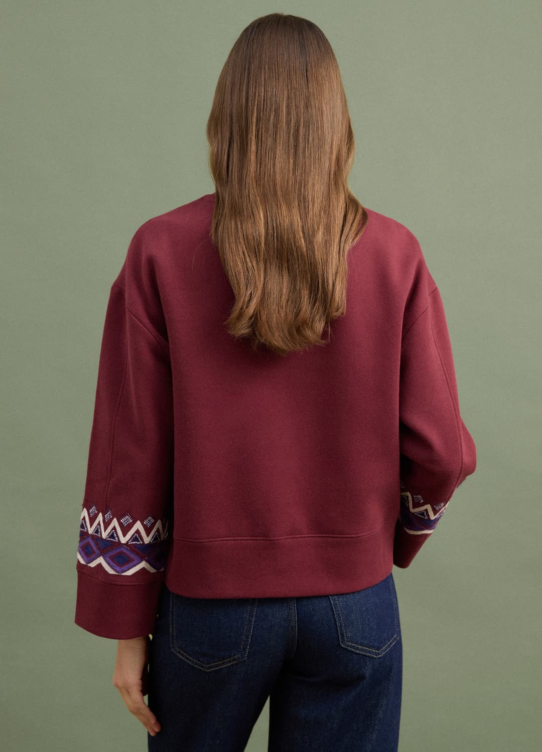 Felpa Rossa In Misto Cotone Con Fantasia Regular Fit | OVS Felpa Rossa In Misto Cotone Con Fantasia Regular Fit - 2 | OVS