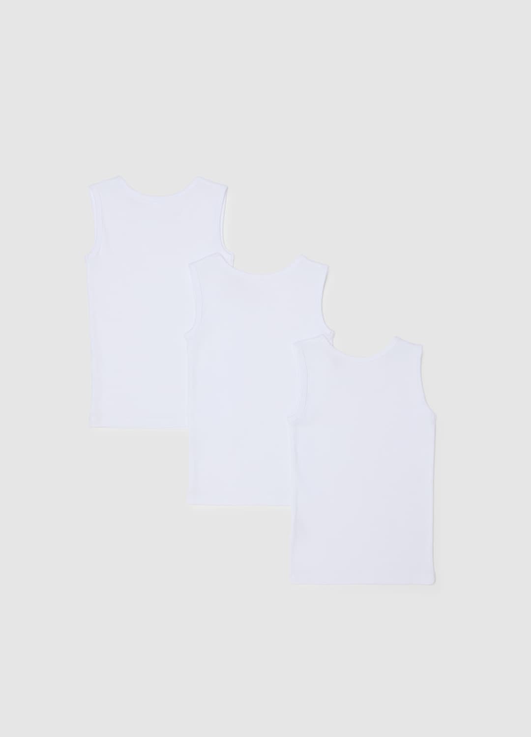 Tripack Canottiere Bianche Da Neonato In Puro Cotone | OVS Tripack Canottiere Bianche Da Neonato In Puro Cotone - 1 | OVS
