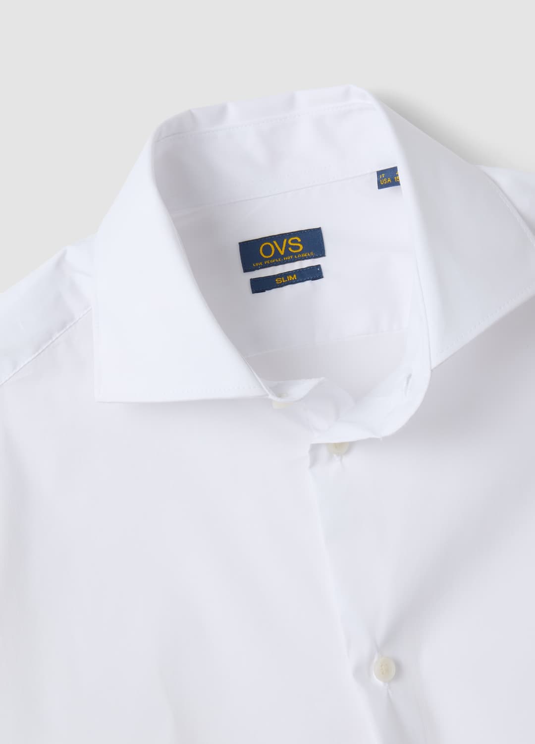 Camicia Bianca In Popeline Di Cotone Elasticizzato Con Collo Francese Slim Fit | OVS Camicia Bianca In Popeline Di Cotone Elasticizzato Con Collo Francese Slim Fit - 6 | OVS