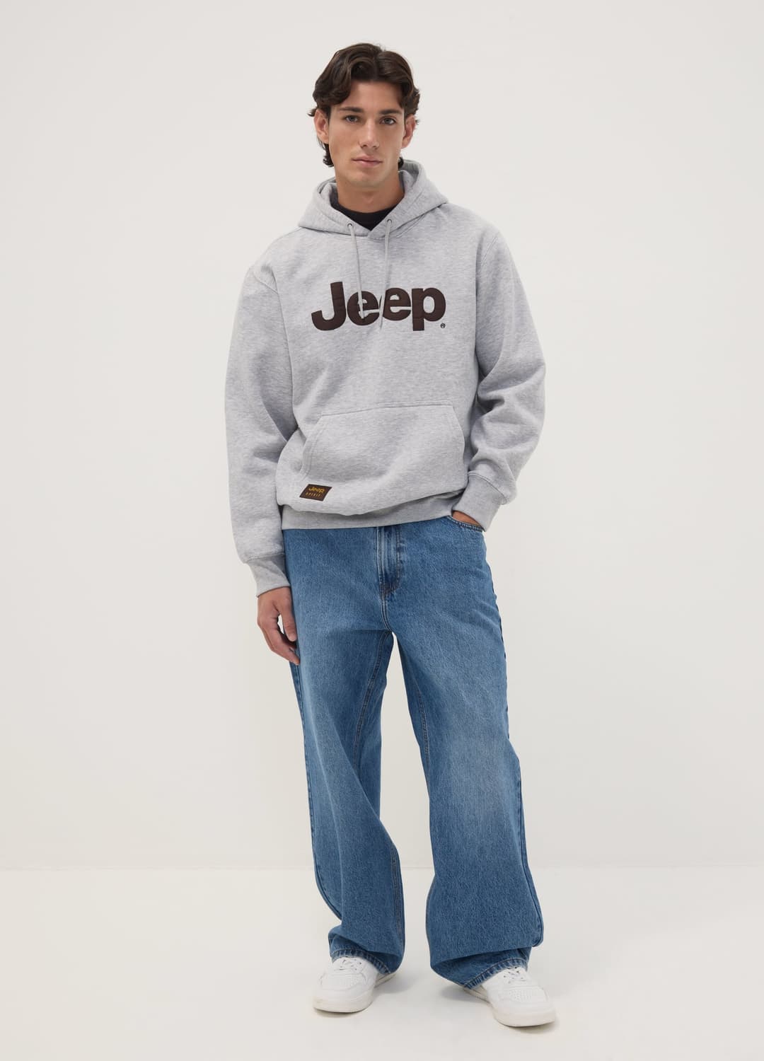 Felpa Grigia In Misto Cotone Con Cappuccio E Stampa Jeep Relaxed Fit | OVS Felpa Grigia In Misto Cotone Con Cappuccio E Stampa Jeep Relaxed Fit - 1 | OVS