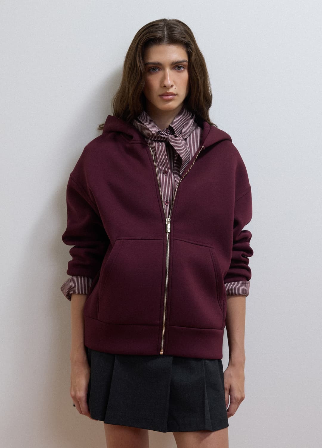 Felpa Full Zip Rossa In Viscosa Elasticizzata Over Fit | OVS Felpa Full Zip Rossa In Viscosa Elasticizzata Over Fit - 2 | OVS