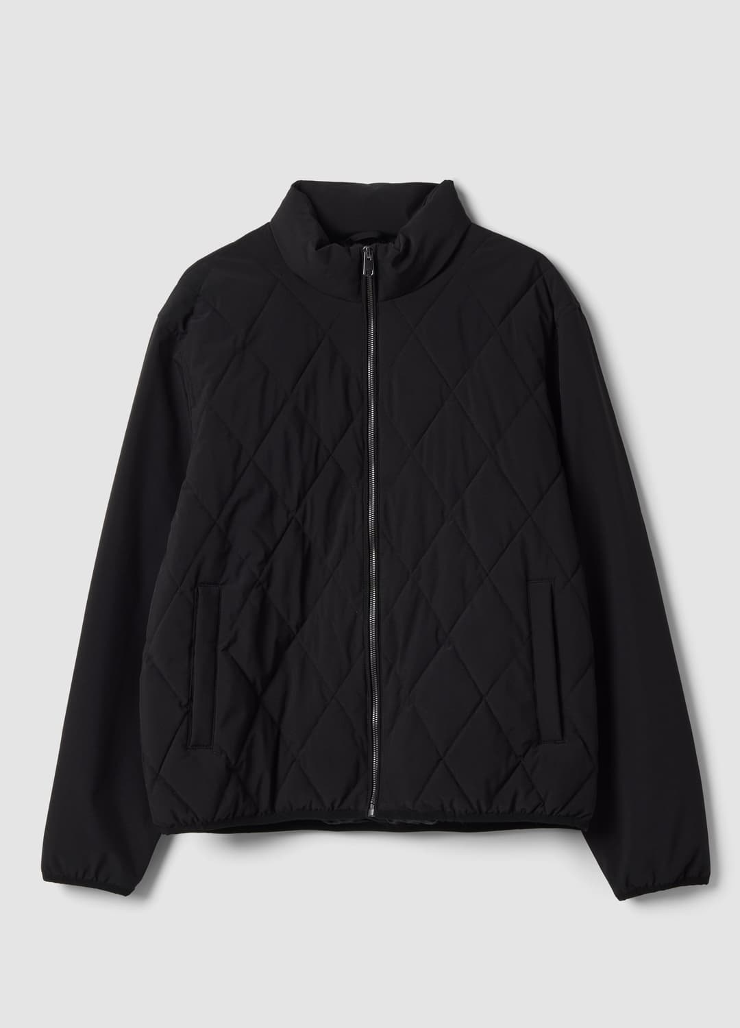 Giacca Nera In Tessuto Elasticizzato Con Zip | OVS Giacca Nera In Tessuto Elasticizzato Con Zip - 0 | OVS