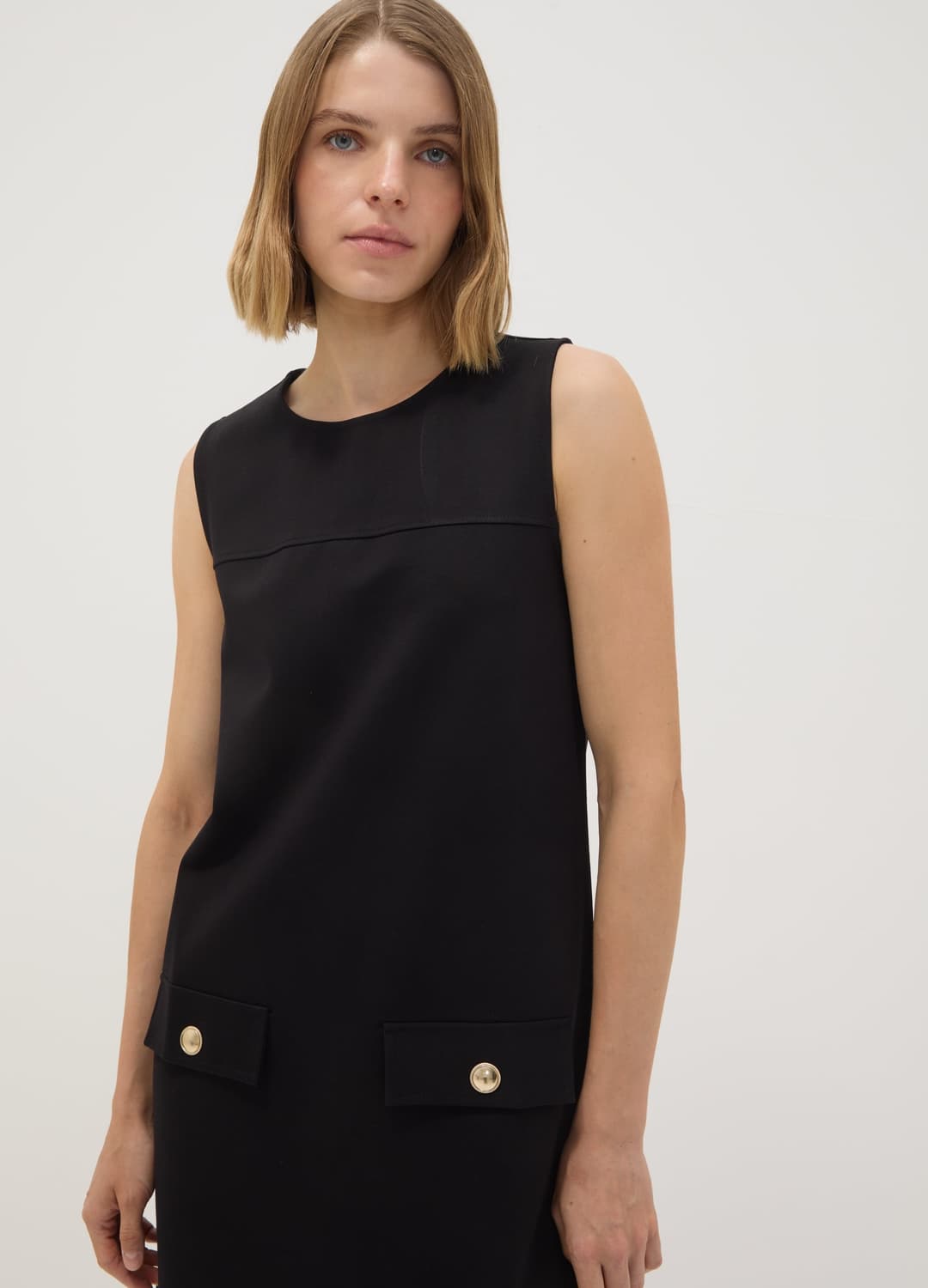Abito Smanicato Nero In Punto Milano Di Viscosa Elasticizzata Straight Fit | OVS Abito Smanicato Nero In Punto Milano Di Viscosa Elasticizzata Straight Fit - 2 | OVS