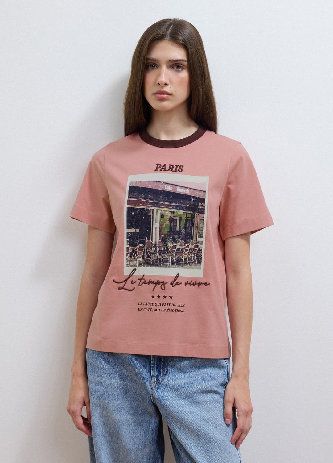 Rosa T-shirt Aus Reiner Baumwolle Mit Paris-print | OVS Rosa T-shirt Aus Reiner Baumwolle Mit Paris-print - 2 | OVS