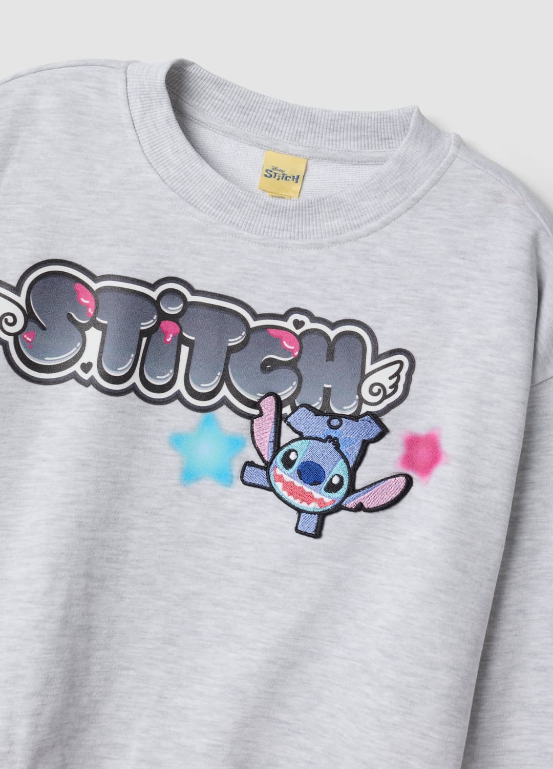 Felpa Grigia In Misto Cotone Con Collo A Costine E Stampa Lilo & Stitch | OVS Felpa Grigia In Misto Cotone Con Collo A Costine E Stampa Lilo & Stitch - 4 | OVS
