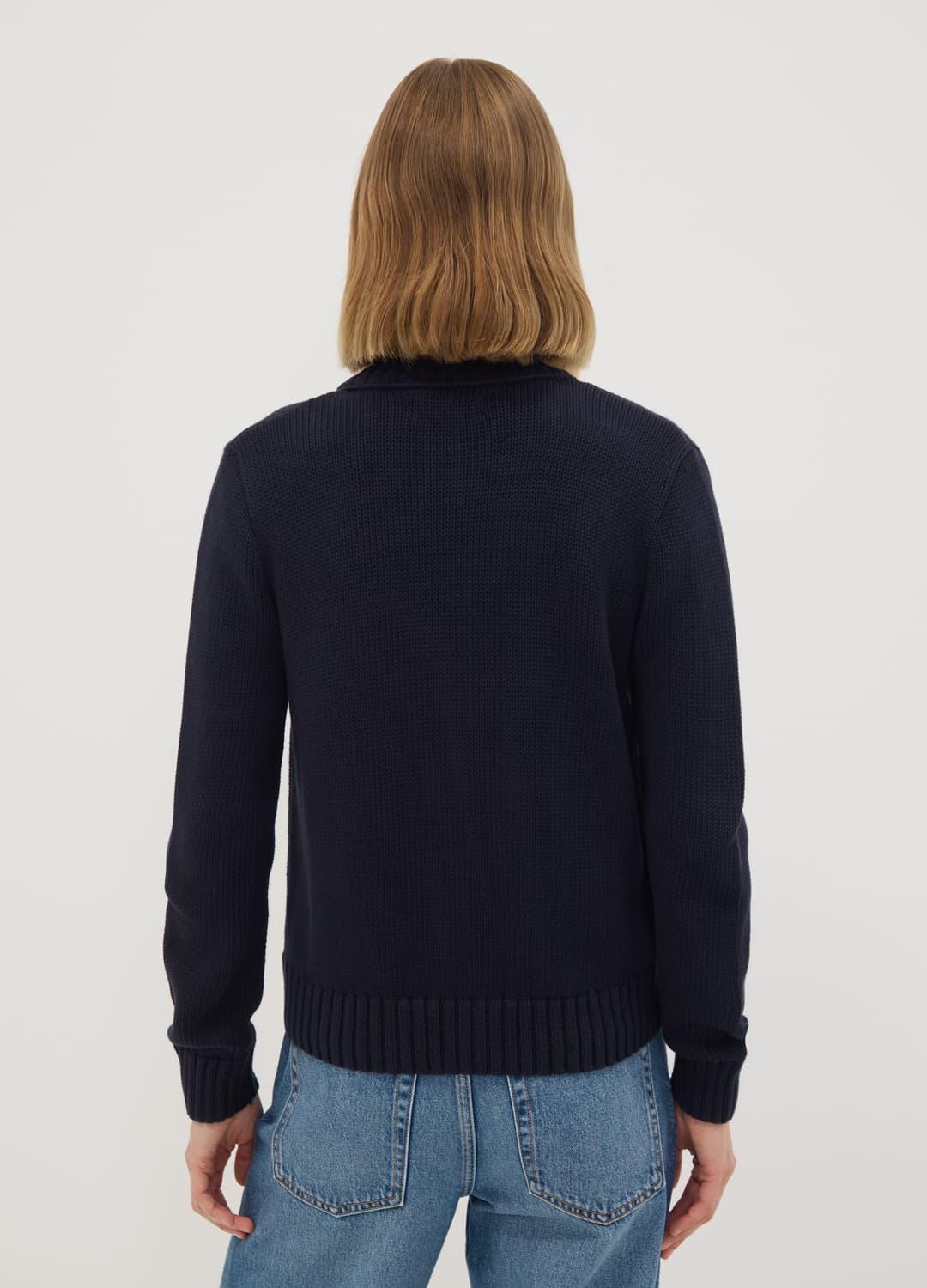 Cardigan Blu In Puro Cotone Con Girocollo E Bottoni Regular Fit | OVS Cardigan Blu In Puro Cotone Con Girocollo E Bottoni Regular Fit - 3 | OVS