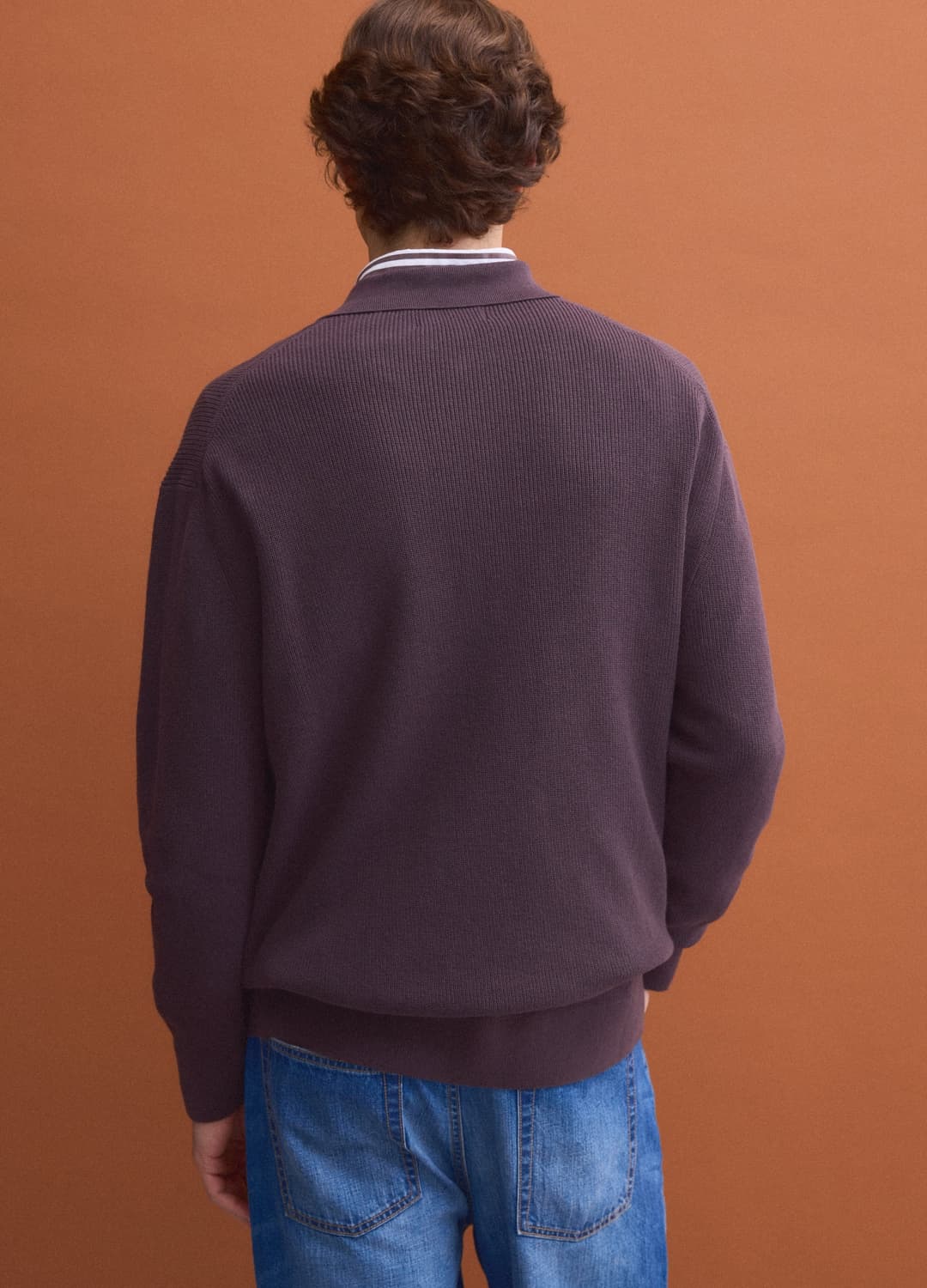 Polo Marrone In Puro Cotone Con Zip E Collo Classico | OVS Polo Marrone In Puro Cotone Con Zip E Collo Classico - 3 | OVS