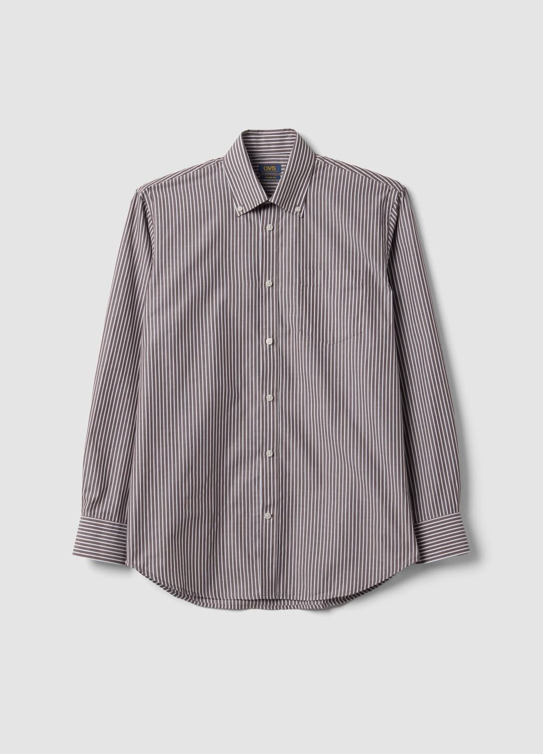 Camicia Marrone In Misto Cotone A Righe Con Collo Botton Down Easy Iron Regular Fit | OVS Camicia Marrone In Misto Cotone A Righe Con Collo Botton Down Easy Iron Regular Fit - 4 | OVS