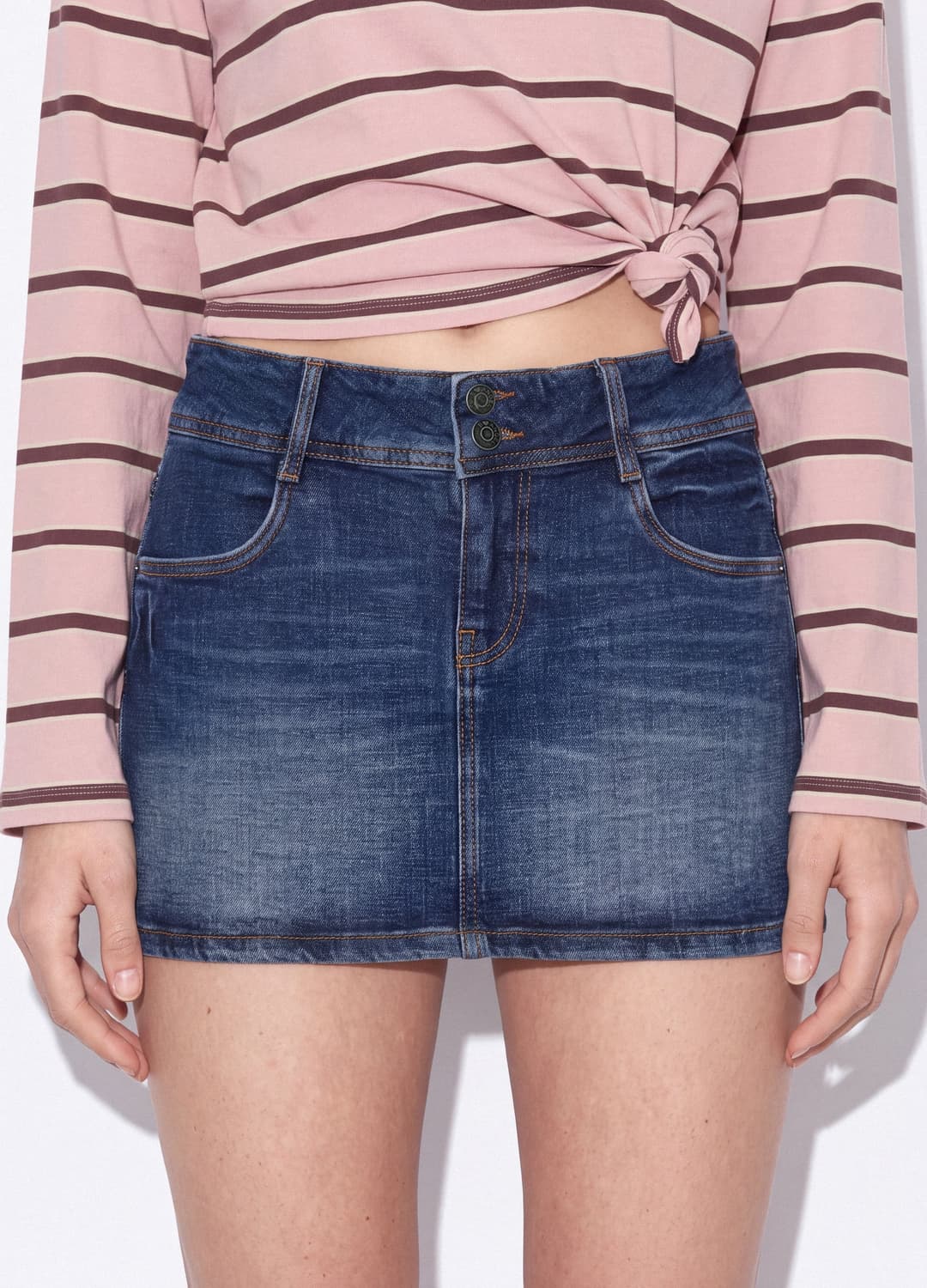 Mini Gonna Blu In Denim Di Cotone Elasticizzato | OVS Mini Gonna Blu In Denim Di Cotone Elasticizzato - 3 | OVS