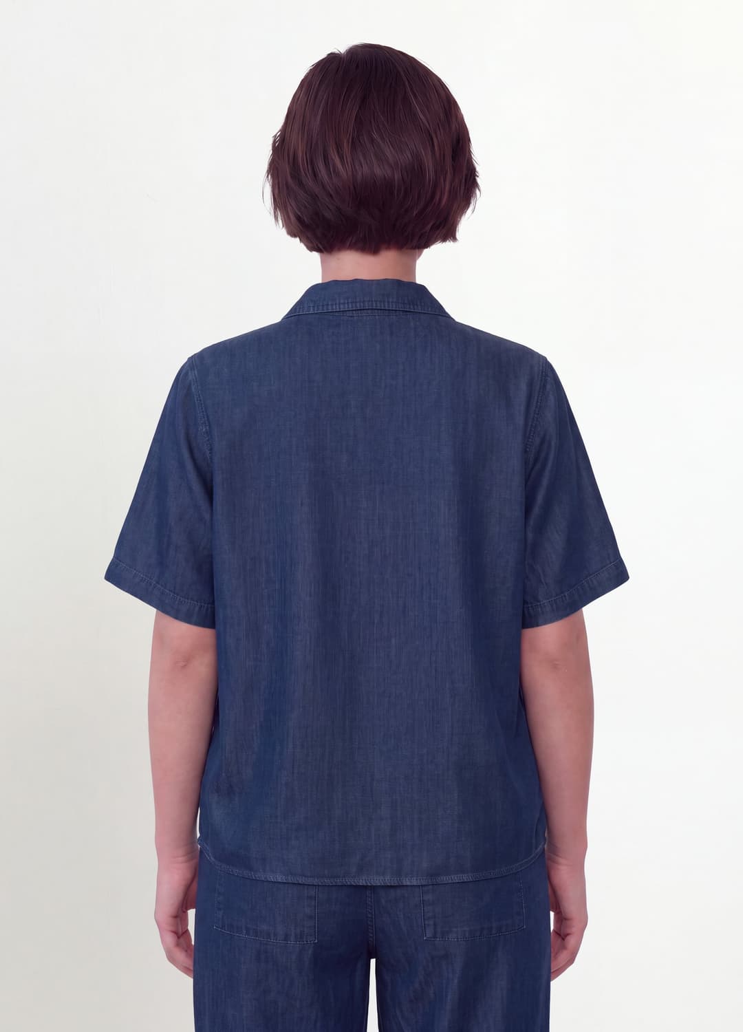 Blaue Kurzarm-bluse Aus Reinem Lyocell | OVS Blaue Kurzarm-bluse Aus Reinem Lyocell - 1 | OVS