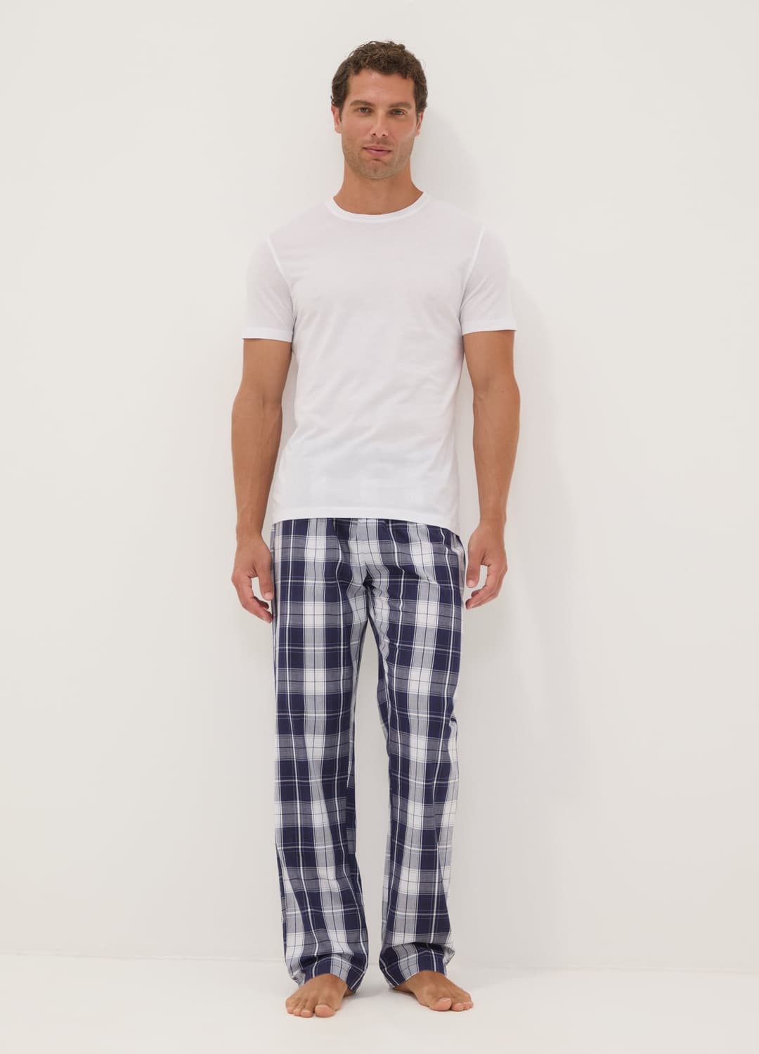 Pantaloni Del Pigiama Blu In Cotone Organico A Quadri | OVS Pantaloni Del Pigiama Blu In Cotone Organico A Quadri - 0 | OVS