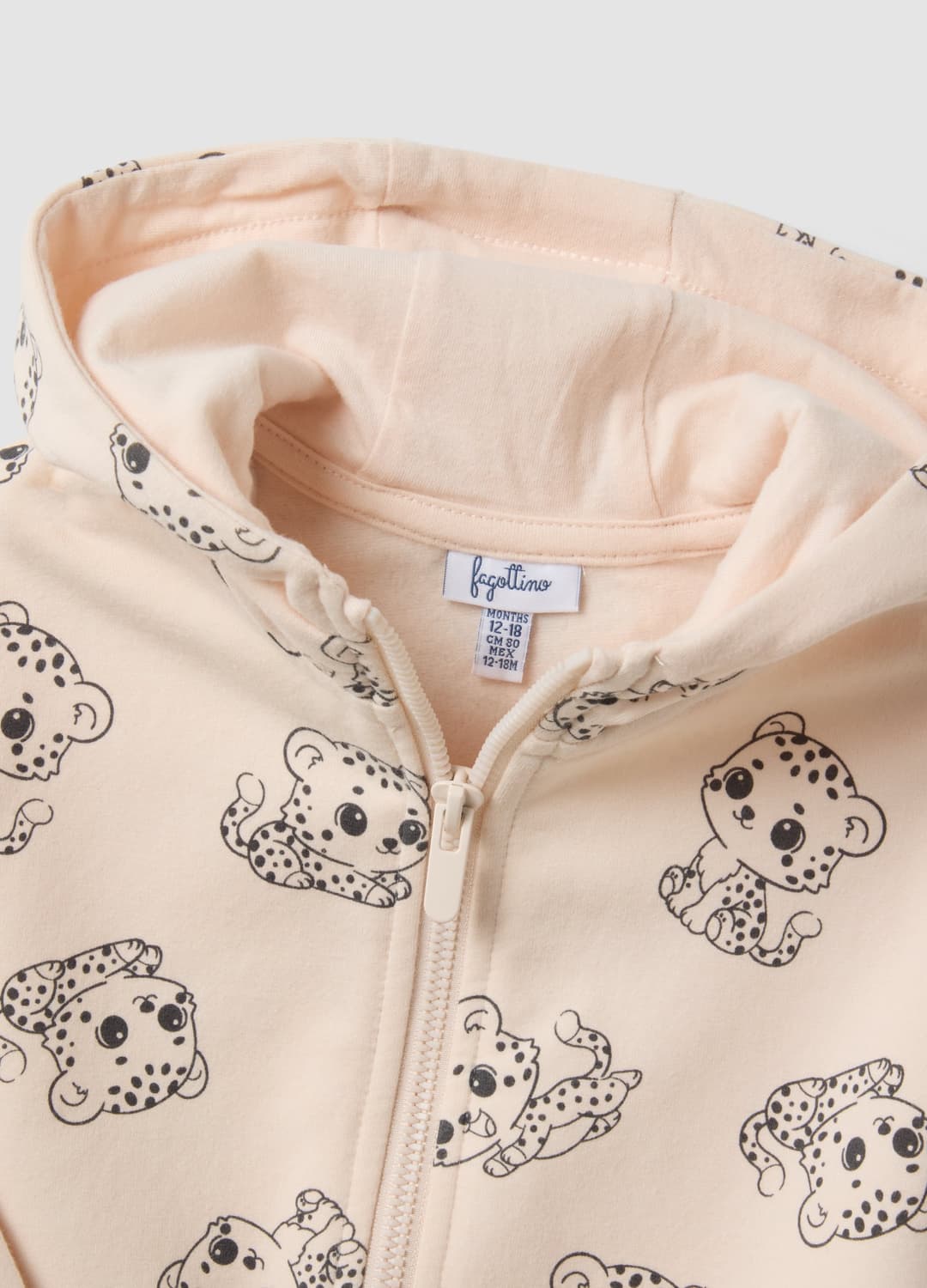 Rosa Kapuzen-sweatjacke Aus Stretch-baumwolle Mit Reißverschluss Und Allover-print Für Baby Mädchen | OVS Rosa Kapuzen-sweatjacke Aus Stretch-baumwolle Mit Reißverschluss Und Allover-print Für Baby Mädchen - 2 | OVS