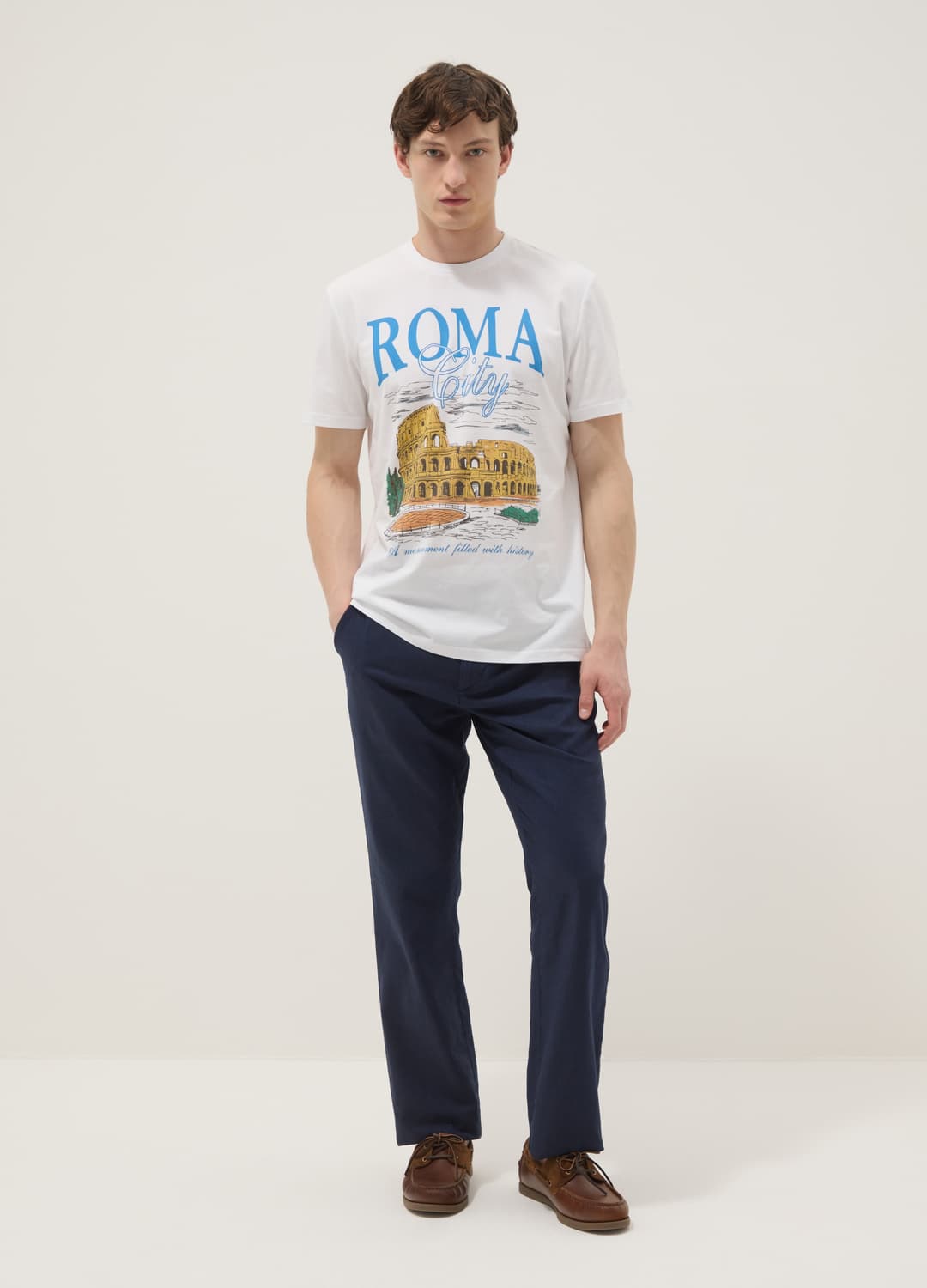 T-shirt Bianca In Puro Cotone Con Stampa Regular Fit | OVS T-shirt Bianca In Puro Cotone Con Stampa Regular Fit - 0 | OVS