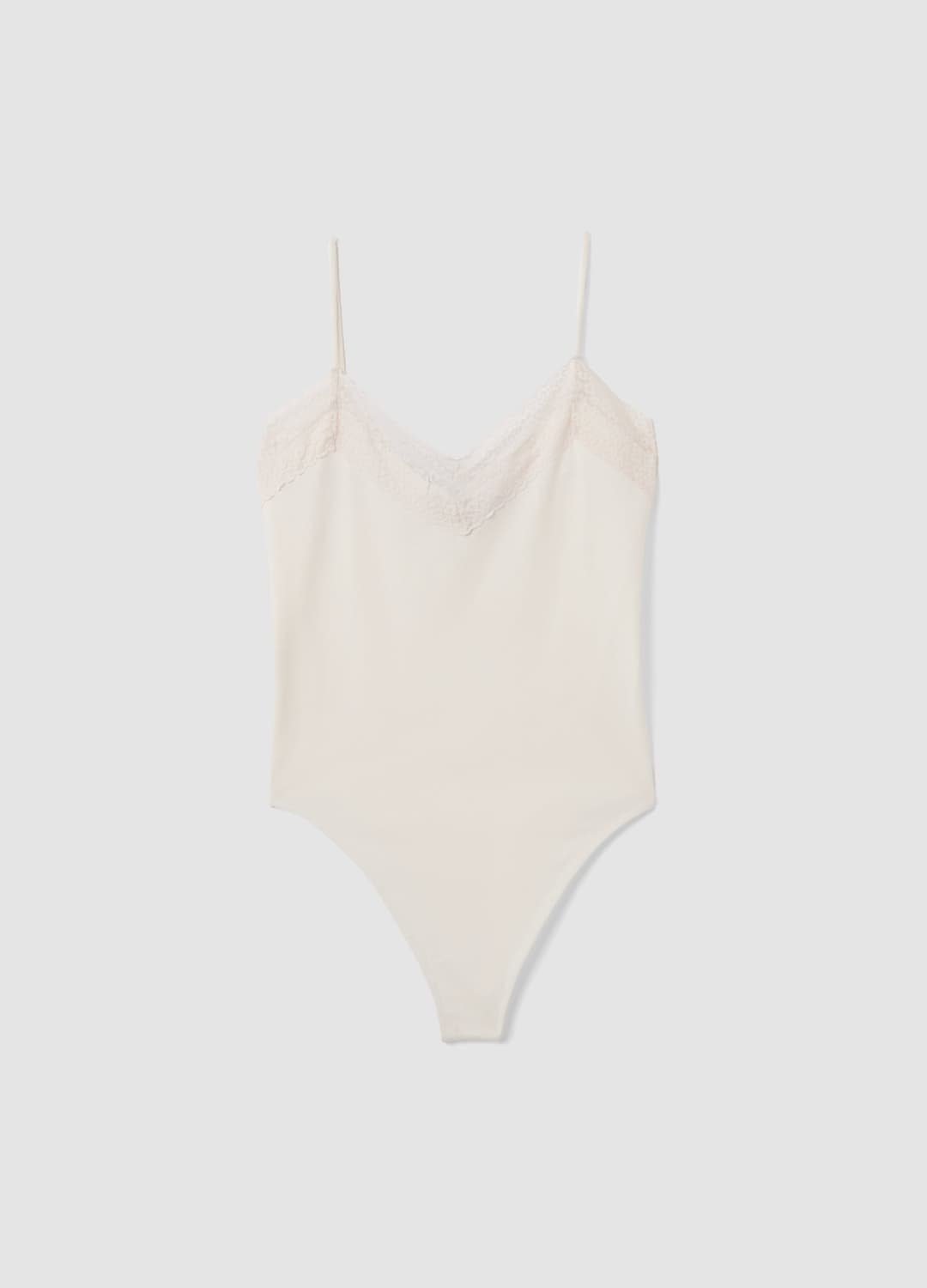 Body Bianco Fitted In Cotone Elasticizzato Con Pizzo | OVS Body Bianco Fitted In Cotone Elasticizzato Con Pizzo - 4 | OVS