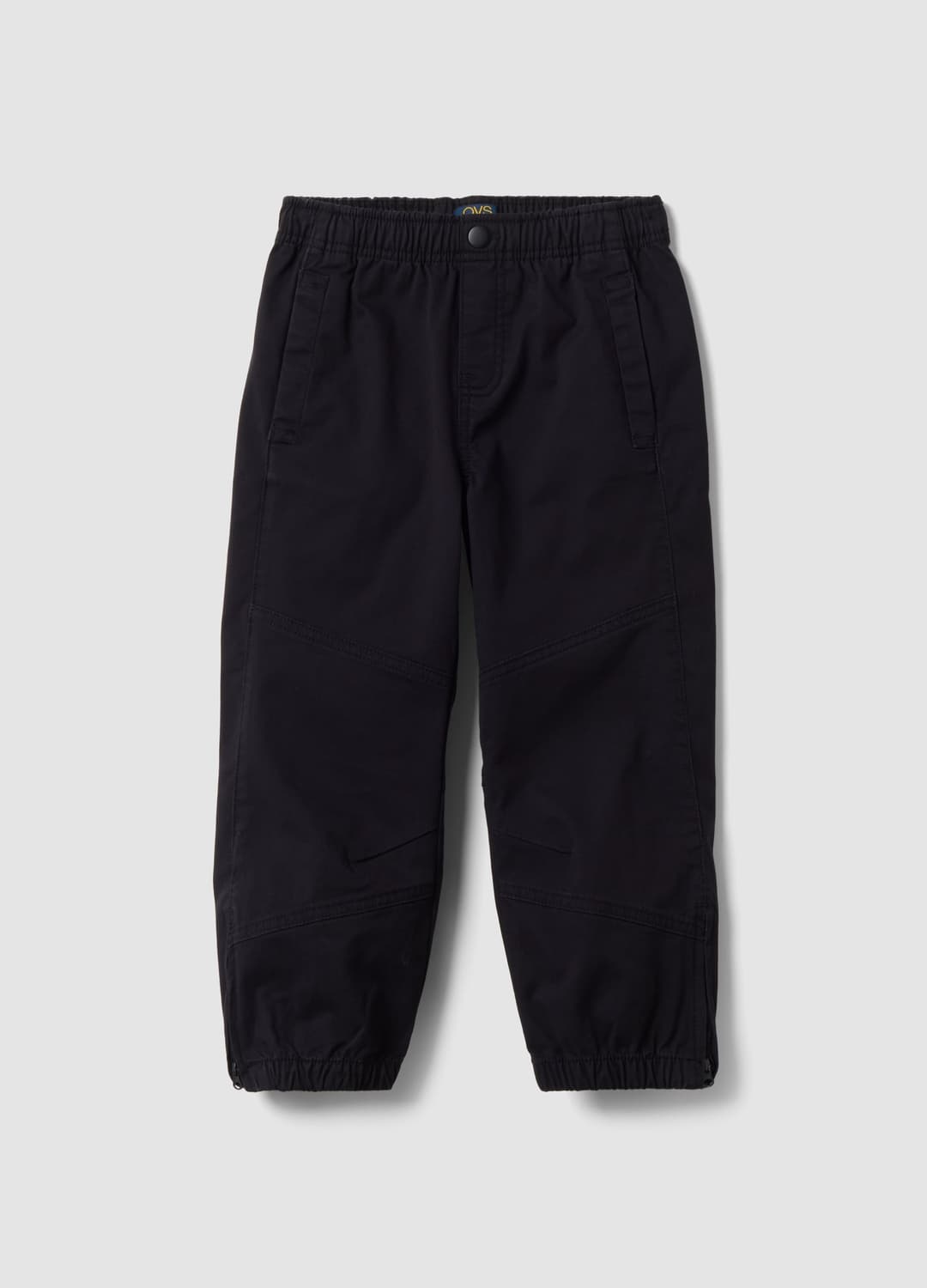 Pantaloni Neri In Cotone Elasticizzato Con Fondo Elasticizzato Per Bambino | OVS Pantaloni Neri In Cotone Elasticizzato Con Fondo Elasticizzato Per Bambino - 0 | OVS