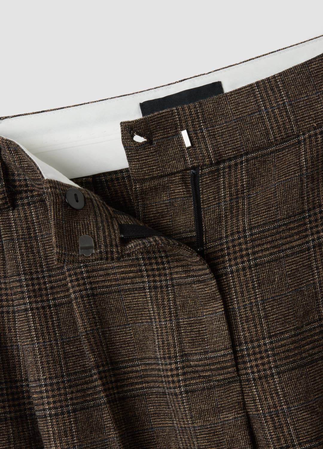 Braune Wide-leg-hose Aus Elastischer Viskose Mit Karomuster | OVS Braune Wide-leg-hose Aus Elastischer Viskose Mit Karomuster - 5 | OVS