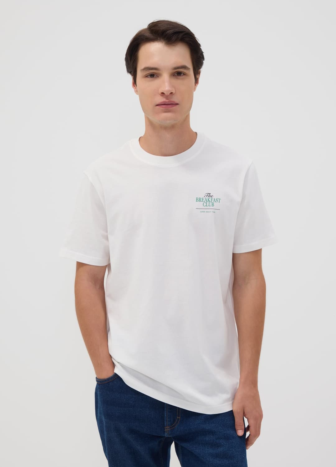 Weißes T-shirt Aus Reinem Baumwoll-jersey Mit Print | OVS Weißes T-shirt Aus Reinem Baumwoll-jersey Mit Print - 2 | OVS