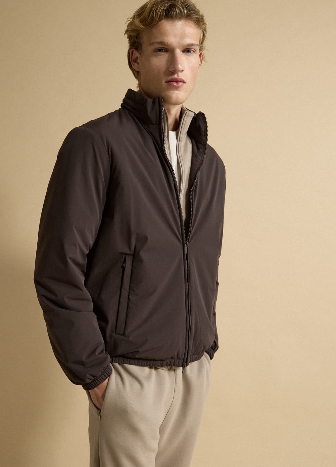 Giacca Marrone Imbottita In Tessuto Elasticizzato Regular Fit | OVS Giacca Marrone Imbottita In Tessuto Elasticizzato Regular Fit - 0 | OVS