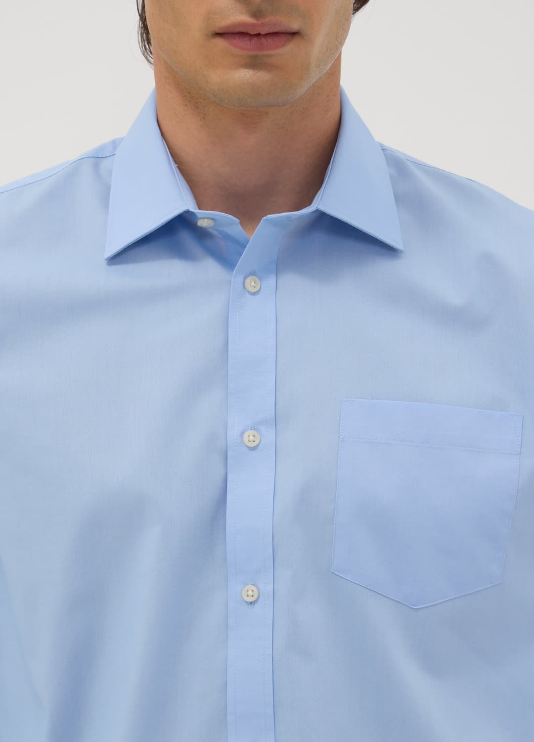 Camicia Azzurra Regular Fit Con Colletto Classico Easy Iron | OVS Camicia Azzurra Regular Fit Con Colletto Classico Easy Iron - 1 | OVS