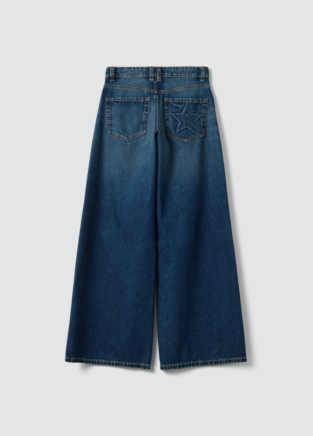 Blaue Denim-jeans Aus Reiner Baumwolle Mit Super-wide-leg | OVS Blaue Denim-jeans Aus Reiner Baumwolle Mit Super-wide-leg - 6 | OVS