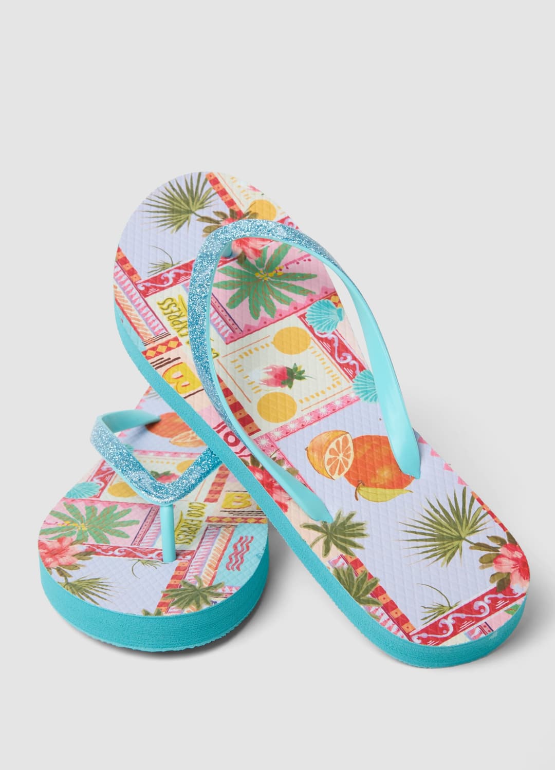 Infradito Azzurre Multicolor Con Stampa Tropicale | OVS Infradito Azzurre Multicolor Con Stampa Tropicale - 2 | OVS