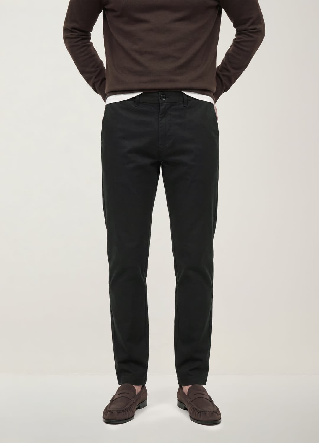 Pantaloni Chino Neri In Lyocell E Cotone Elasticizzato Slim Fit | OVS Pantaloni Chino Neri In Lyocell E Cotone Elasticizzato Slim Fit - 1 | OVS