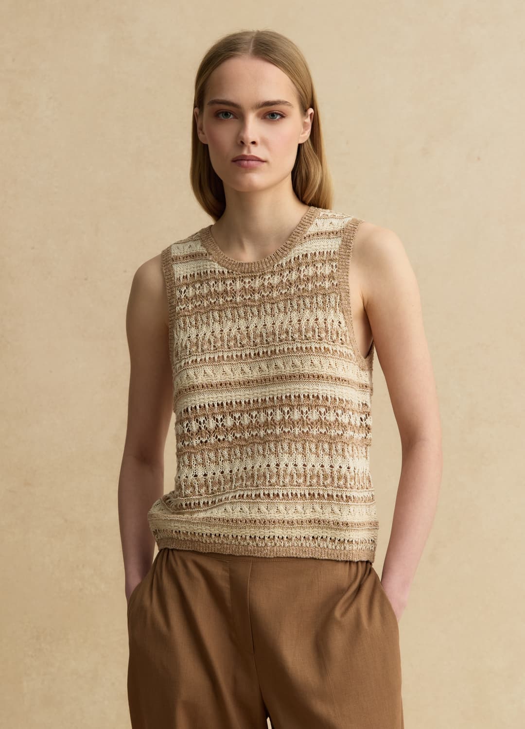 Regular Fit Tank-top Aus Mehrfarbigem Baumwoll-mix Mit Perforierter Textur | OVS Regular Fit Tank-top Aus Mehrfarbigem Baumwoll-mix Mit Perforierter Textur - 8 | OVS