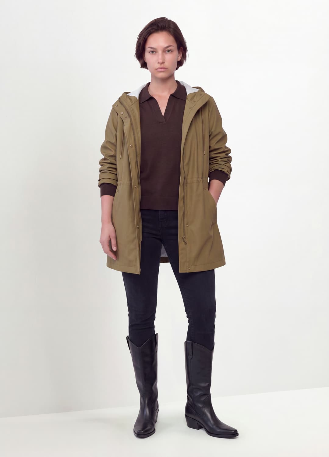 Giacca Antipioggia Marrone Con Cappuccio E Chiusura Zip E Bottoni Regular Fit | OVS Giacca Antipioggia Marrone Con Cappuccio E Chiusura Zip E Bottoni Regular Fit - 2 | OVS