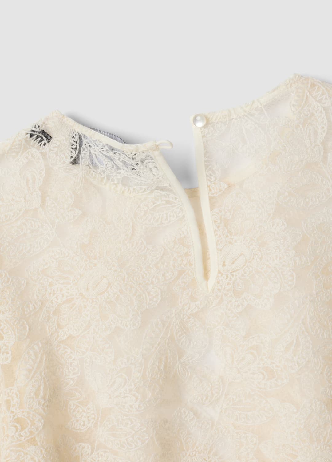 Blusa Bianca In Misto Cotone Con Pizzo Floreale Slim Fit | OVS Blusa Bianca In Misto Cotone Con Pizzo Floreale Slim Fit - 5 | OVS
