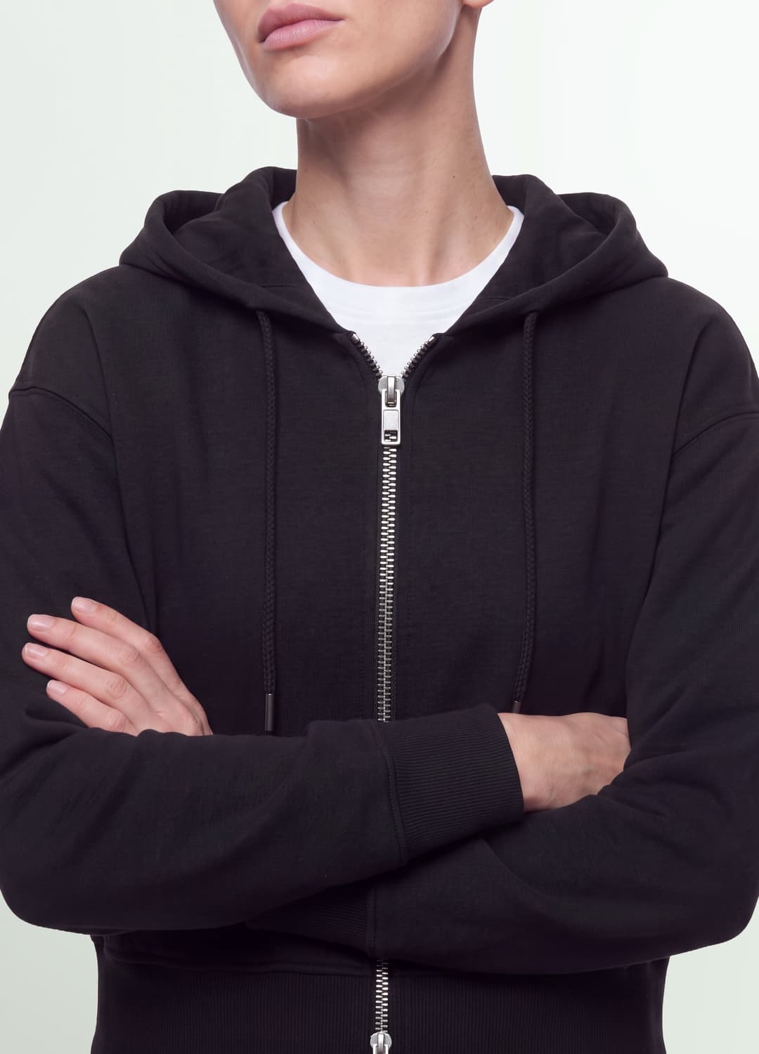 Felpa Full Zip Nera In Misto Cotone Con Cappuccio Fitted | OVS Felpa Full Zip Nera In Misto Cotone Con Cappuccio Fitted - 1 | OVS