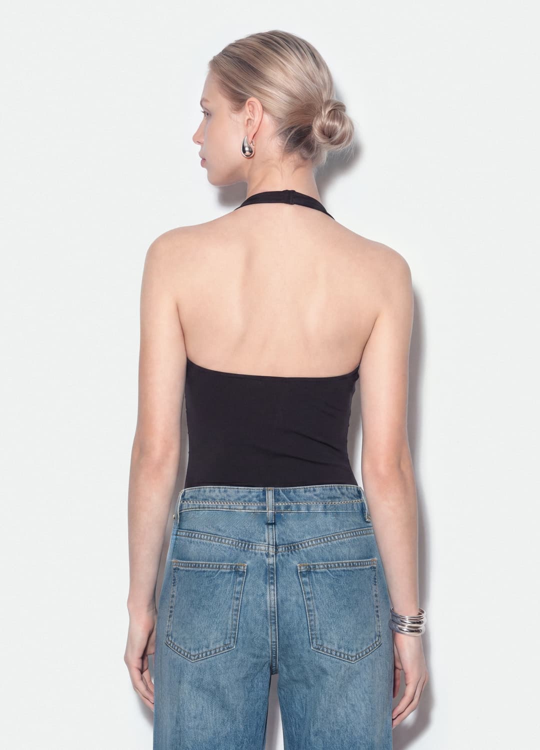 Schwarzer Body Aus Stretchstoff Mit Strass | OVS Schwarzer Body Aus Stretchstoff Mit Strass - 3 | OVS