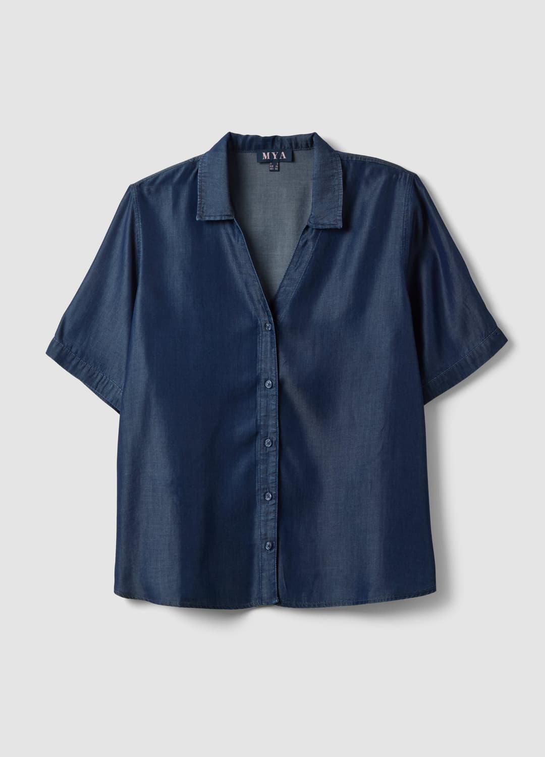 Blaue Kurzarm-bluse Aus Reinem Lyocell | OVS Blaue Kurzarm-bluse Aus Reinem Lyocell - 4 | OVS