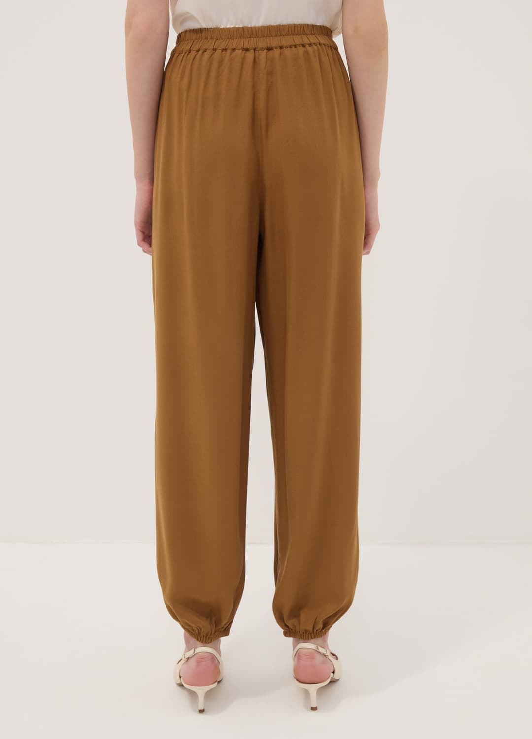 Braune Hose Aus Reiner Viskose Mit Elastischem Saum | OVS Braune Hose Aus Reiner Viskose Mit Elastischem Saum - 9 | OVS