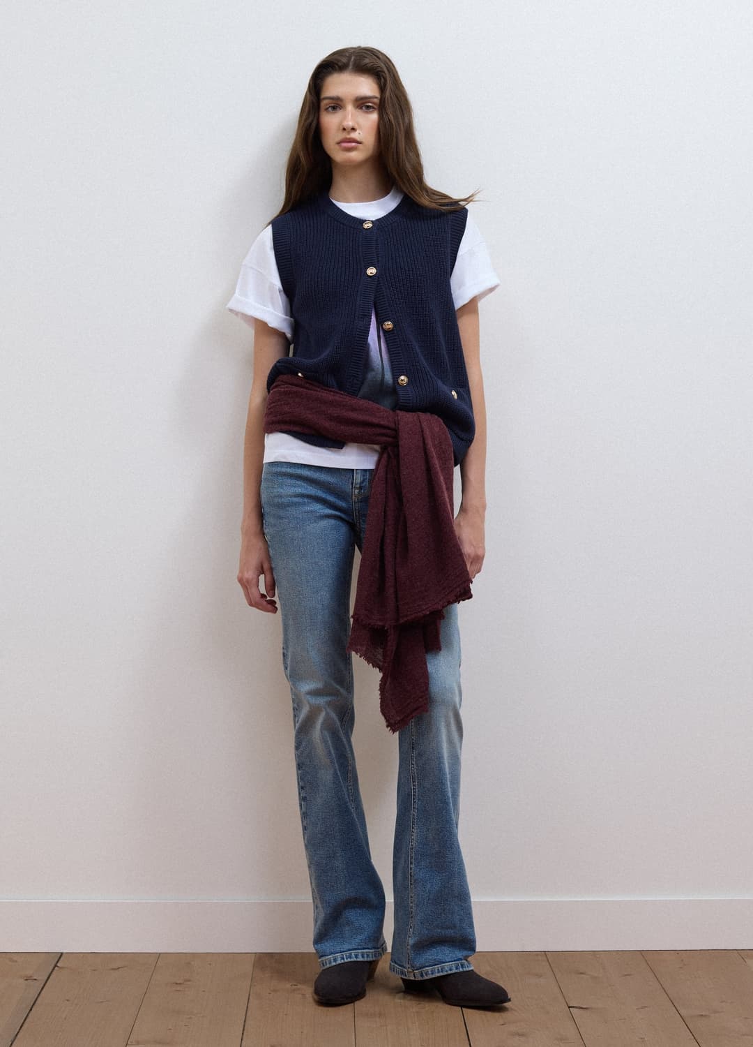 Gilet Blu In Puro Cotone Con Lavorazione A Maglia Regular Fit | OVS Gilet Blu In Puro Cotone Con Lavorazione A Maglia Regular Fit - 1 | OVS