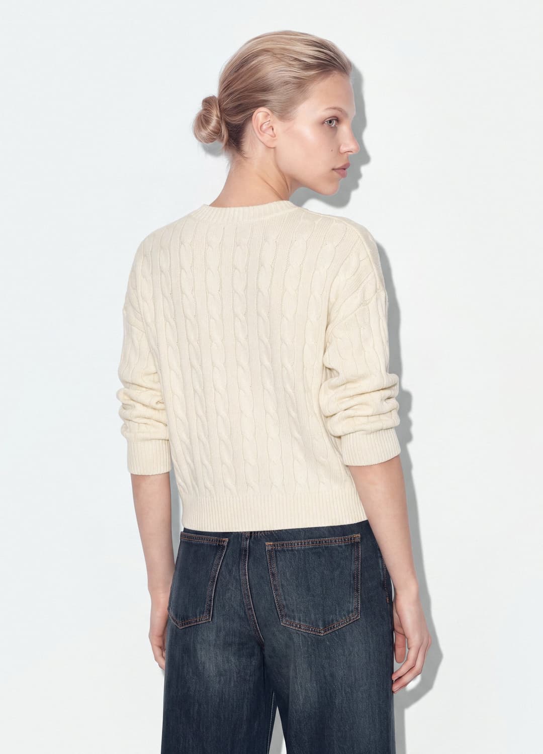 Maglia Bianca In Puro Cotone A Trecce Con Ricamo Croissant | OVS Maglia Bianca In Puro Cotone A Trecce Con Ricamo Croissant - 3 | OVS