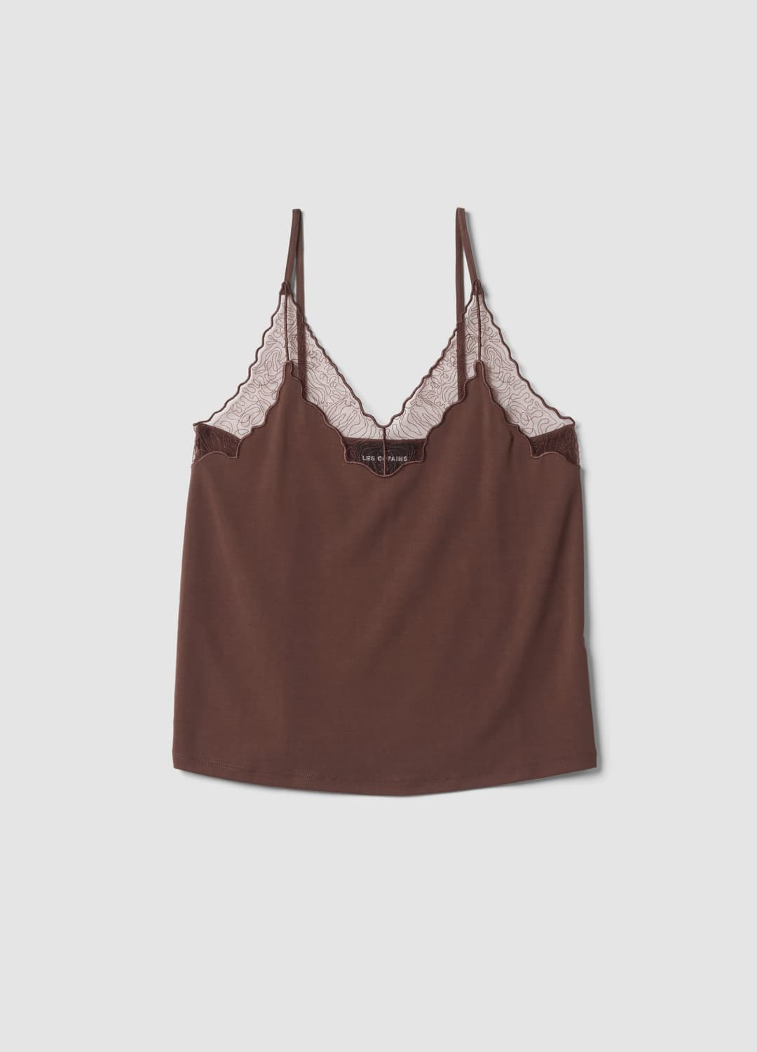 Braunes Tanktop Aus Elastischer Viskose Mit Spitze Und V-ausschnitt | OVS Braunes Tanktop Aus Elastischer Viskose Mit Spitze Und V-ausschnitt - 4 | OVS