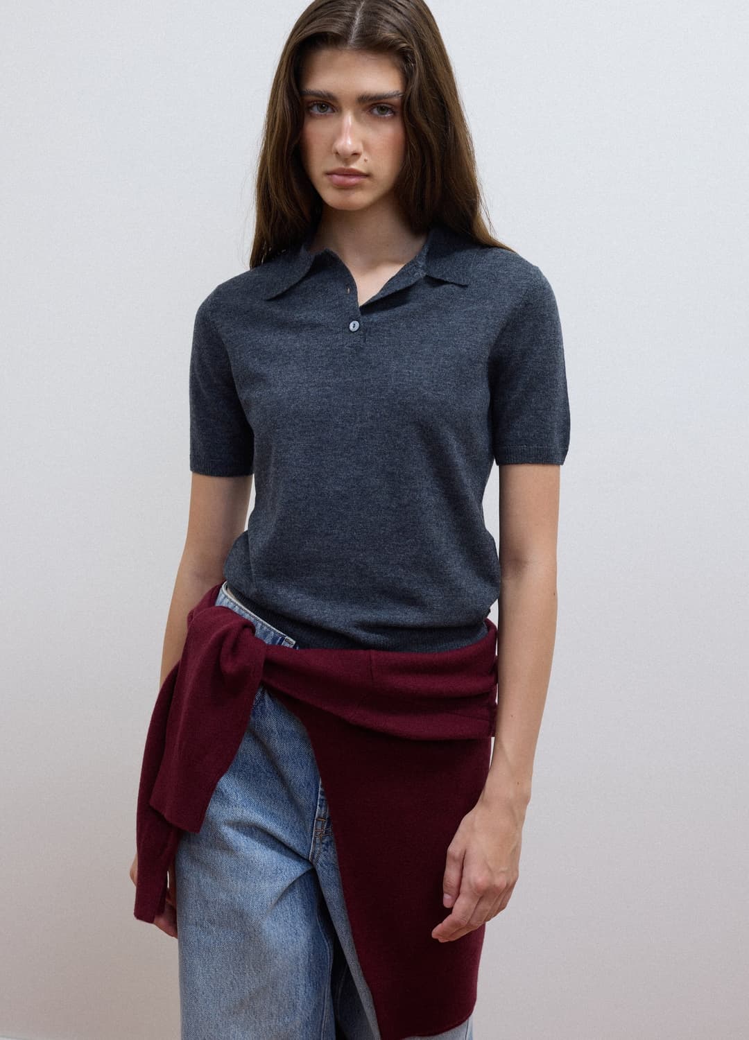 Grauer Pullover Aus Reiner Wolle Mit Polokragen | OVS Grauer Pullover Aus Reiner Wolle Mit Polokragen - 2 | OVS