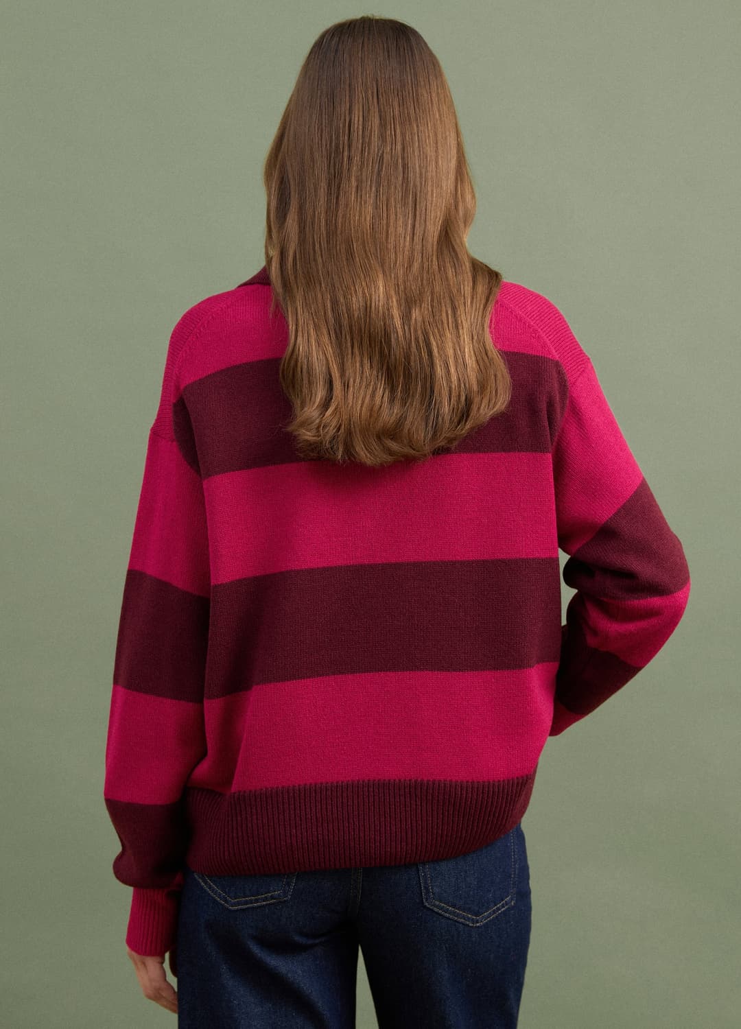 Maglia Rossa In Misto Lana A Righe Con Colletto Polo | OVS Maglia Rossa In Misto Lana A Righe Con Colletto Polo - 3 | OVS