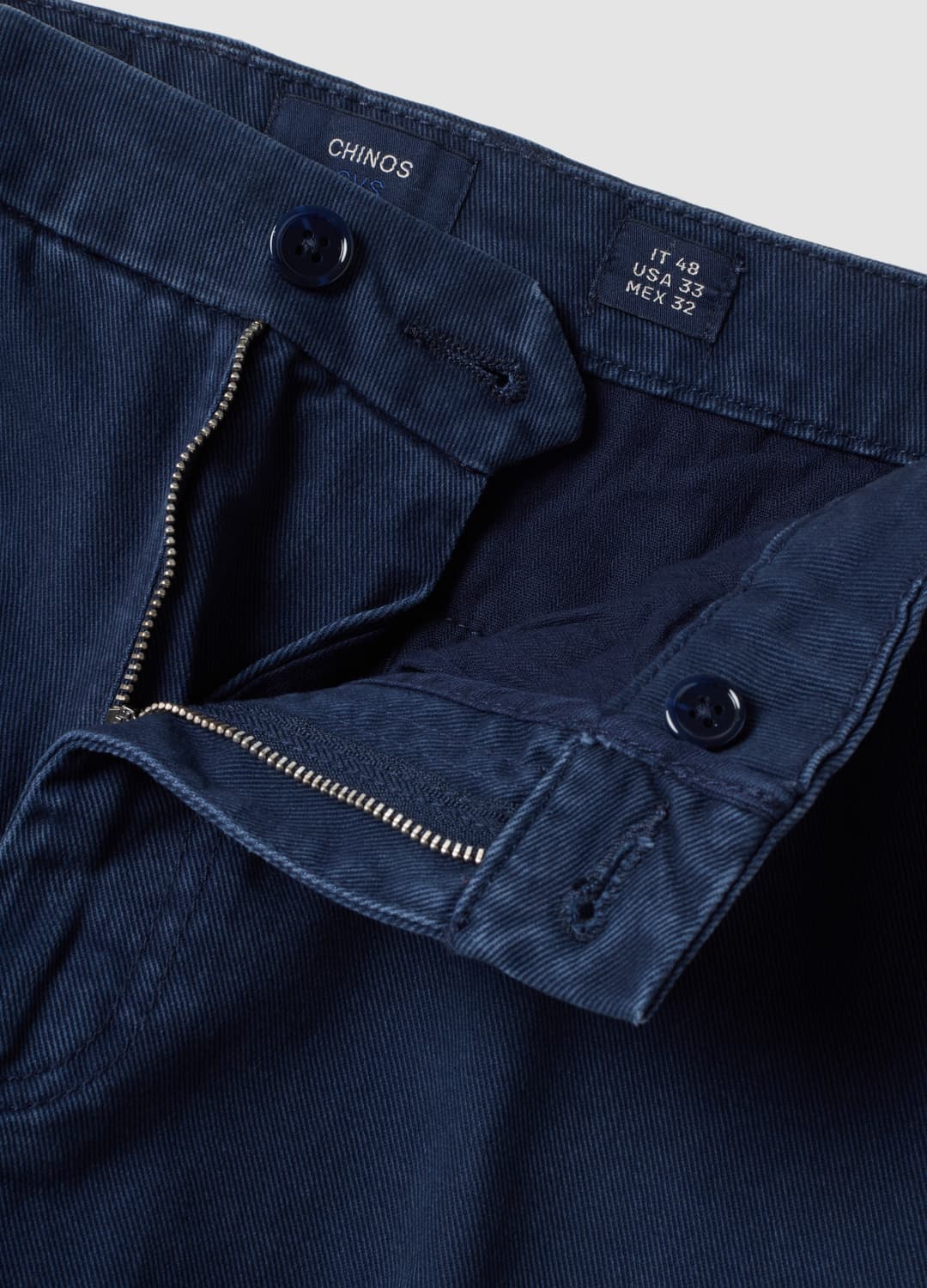 Blaue Chinohose Aus Reiner Baumwolle Im Carrot Fit | OVS Blaue Chinohose Aus Reiner Baumwolle Im Carrot Fit - 1 | OVS