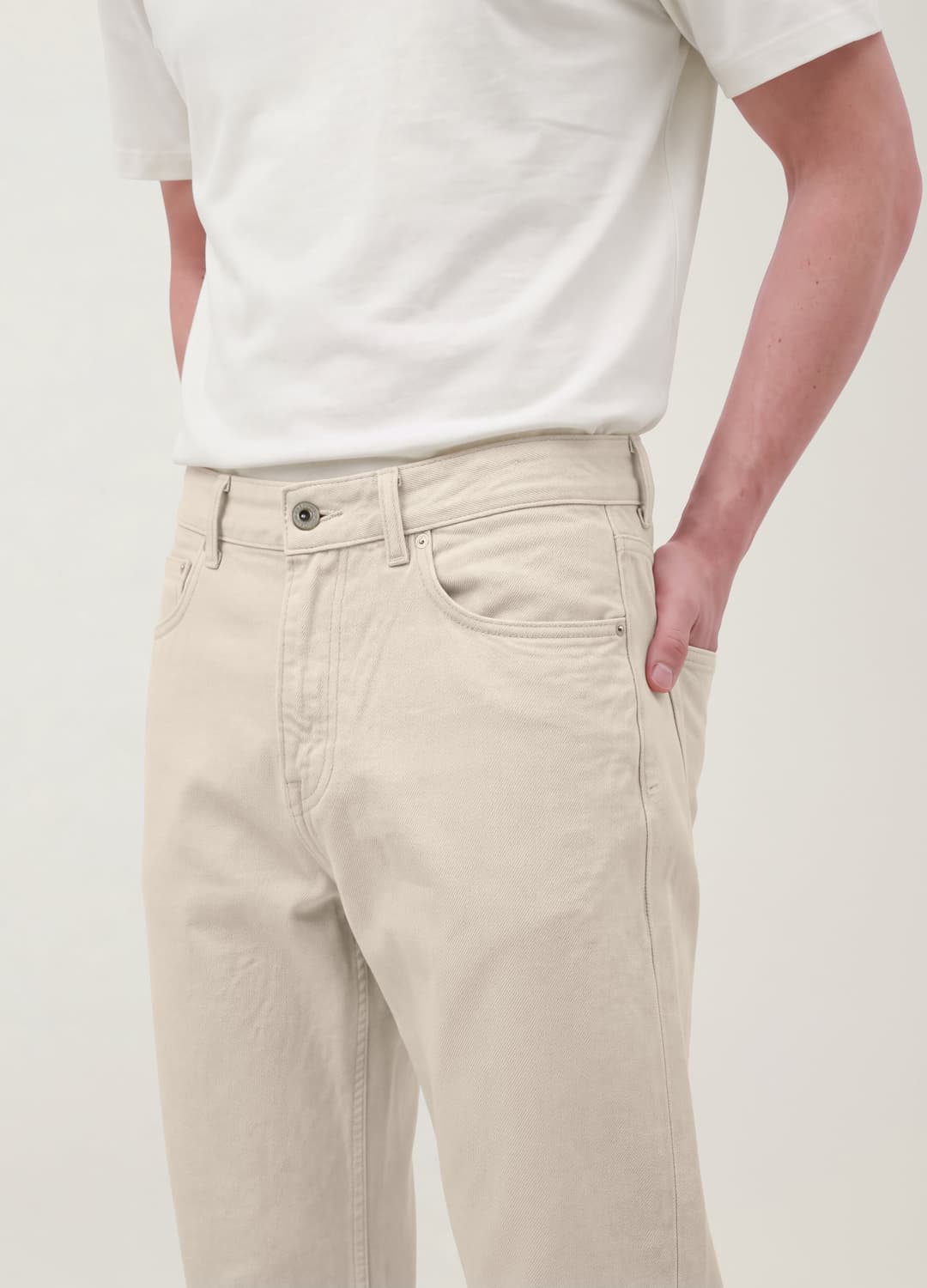 Jeans Beige In Twill Di Puro Cotone Straight Fit | OVS Jeans Beige In Twill Di Puro Cotone Straight Fit - 4 | OVS