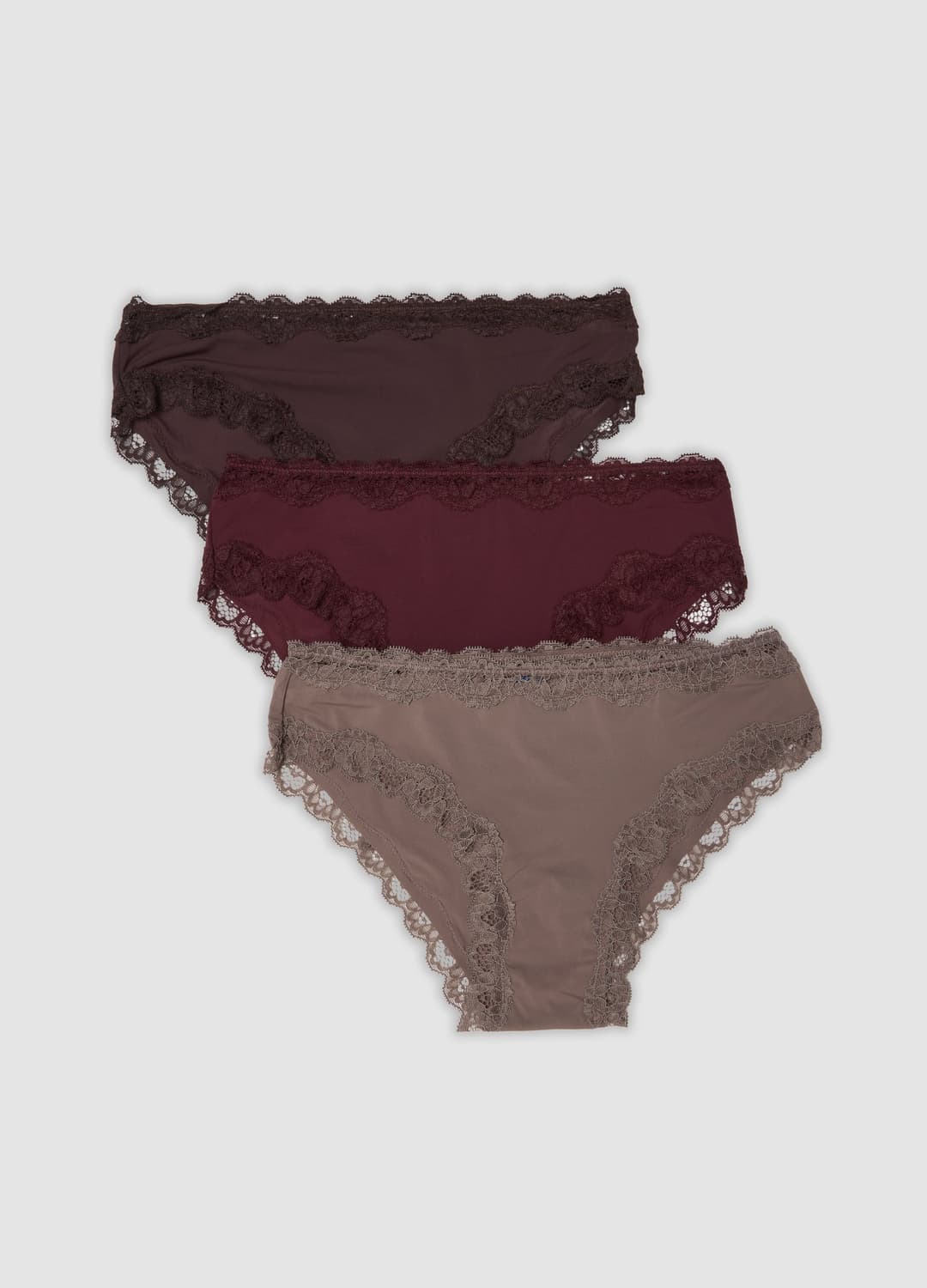 Tripack Di Slip Multicolor In Cotone Organico Con Pizzo | OVS Tripack Di Slip Multicolor In Cotone Organico Con Pizzo - 0 | OVS